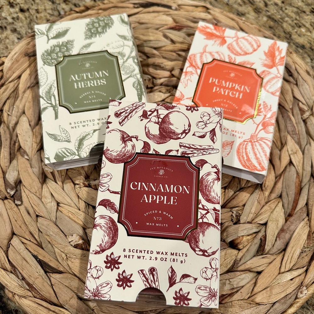 Ivy Botanics Candle Co. 3 NEW Wax Melts Fall/Holiday